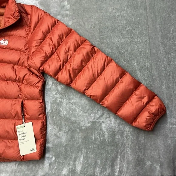 REI co-op 650 Down Puffer Jacket Womens Large redrock outdoor hiking lightweight - Picture 2 of 14
